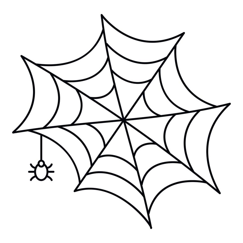 Cobweb icon, outline style vector