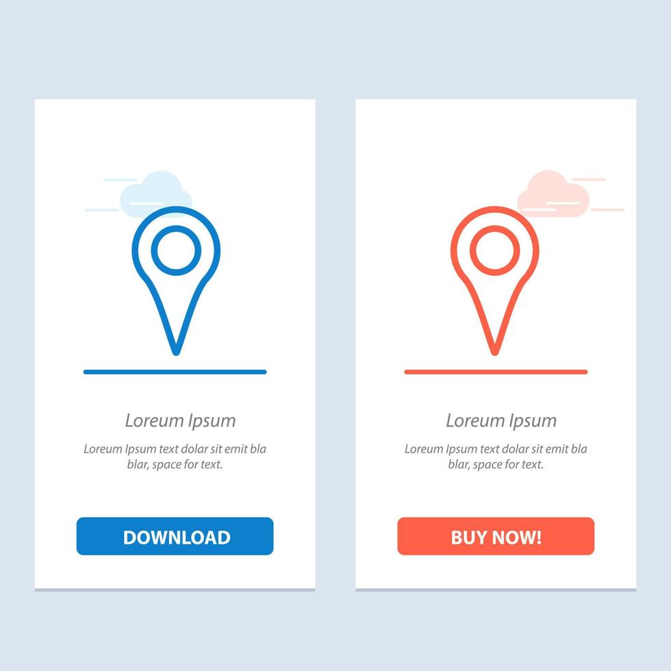 Geo location Location Map Pin  Blue and Red Download and Buy Now web Widget Card Template vector