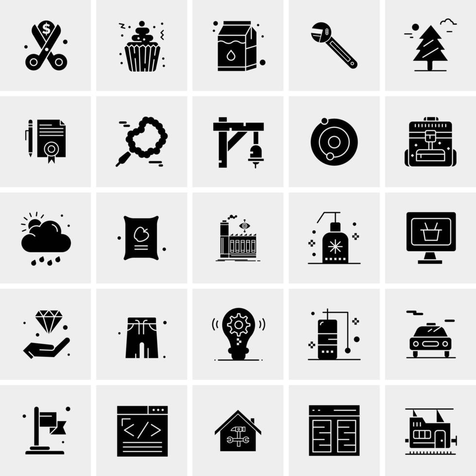 25 iconos de negocios universales vector ilustración de icono creativo para usar en proyectos relacionados con la web y dispositivos móviles