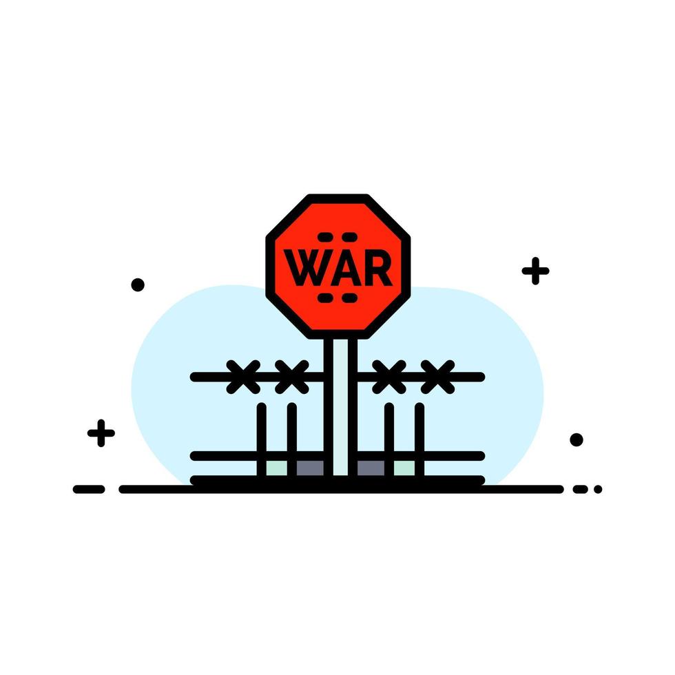 conflicto de combate ocupación militar ocupar línea plana de negocios icono lleno plantilla de banner vectorial vector