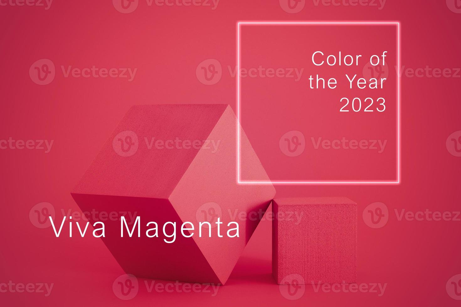 Viva Magenta - color of the year 2023. Trendy color sample. photo