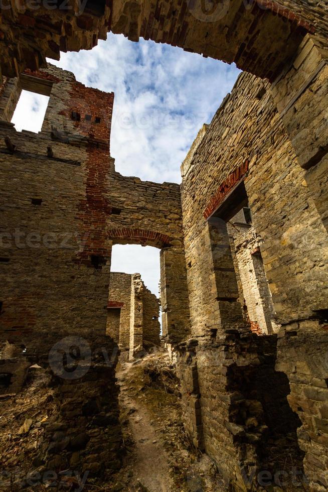 ruinas señoriales en estonia en un día soleado foto