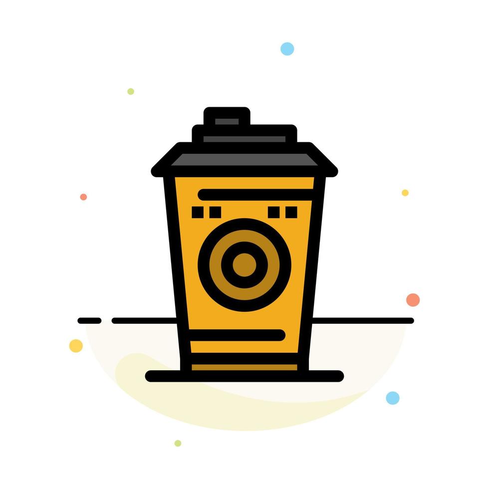 Coffee Mug Starbucks Black Coffee Abstract Flat Color Icon Template vector