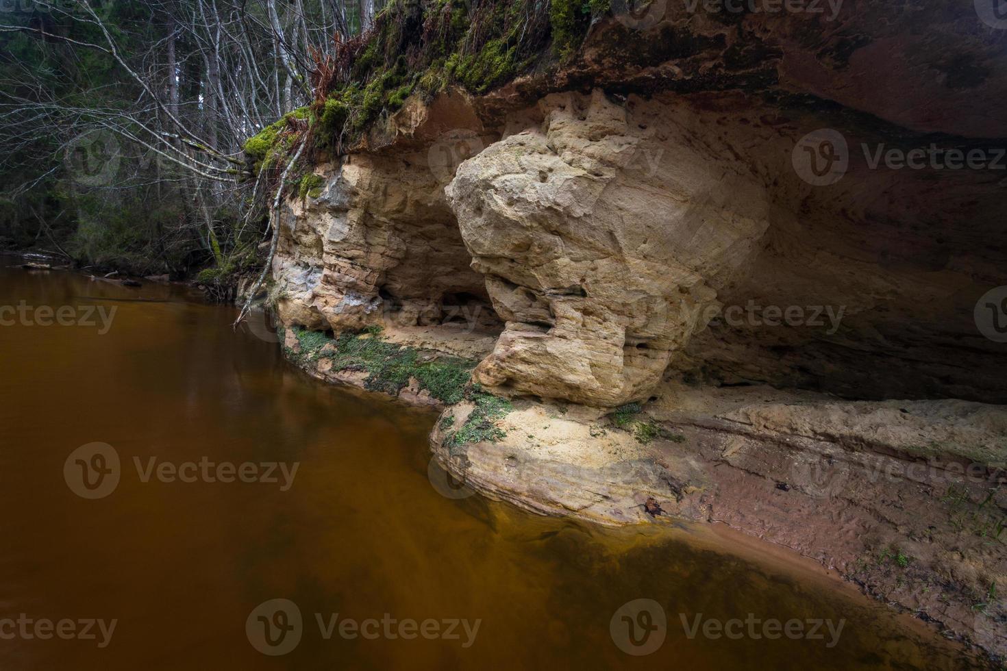 Small Forest River in Early Springtime photo