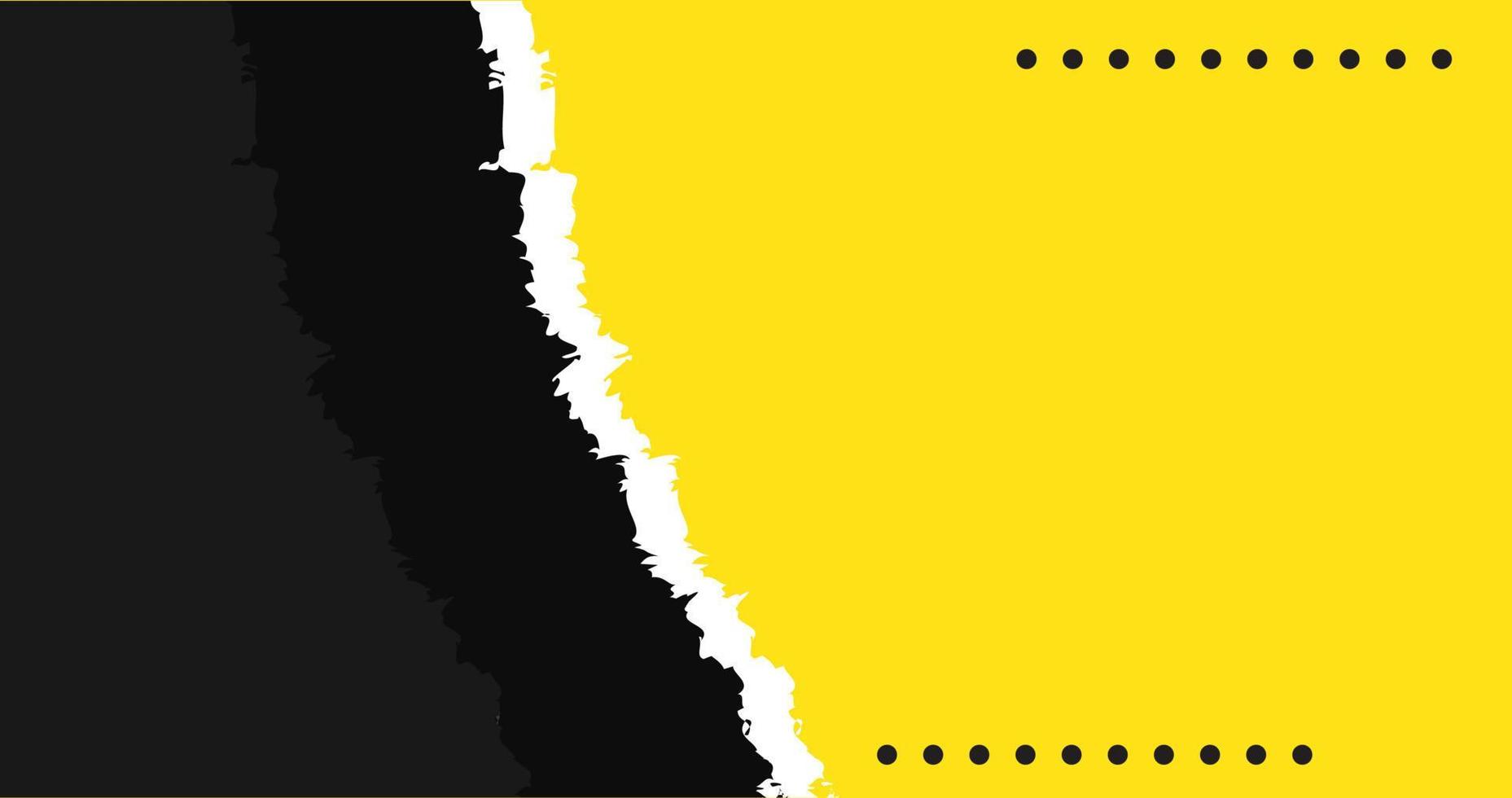 fondo de arte de corte de papel de color sólido negro y amarillo. fondo simple y minimalista. vector