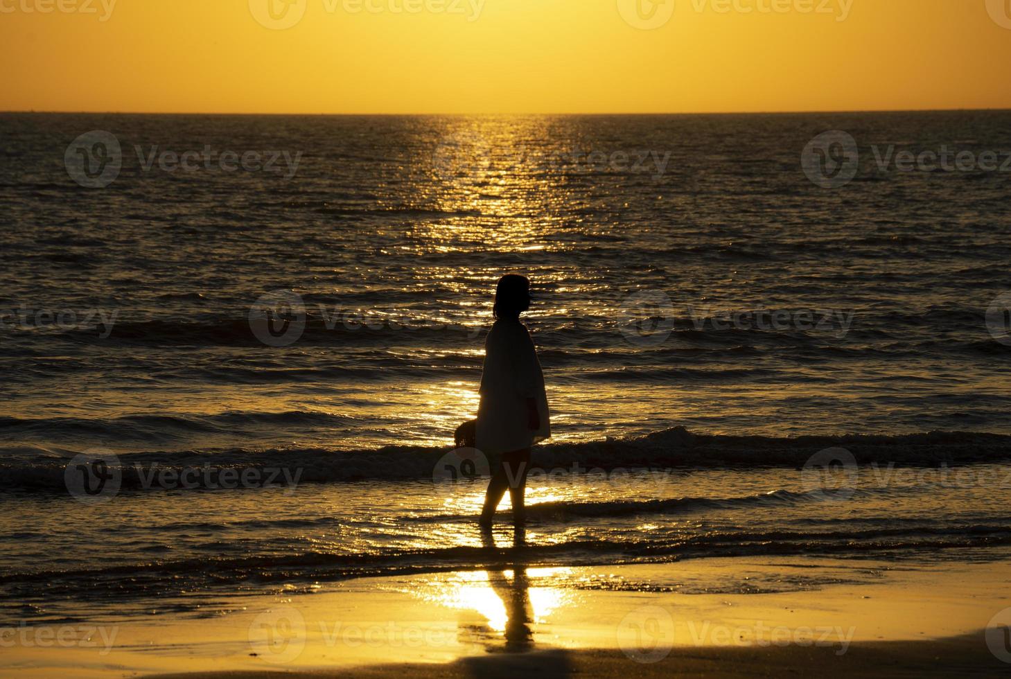 Yeongjongdo Island, Incheon, Korea, silhouette at the famous Seonnyeo Rock photo