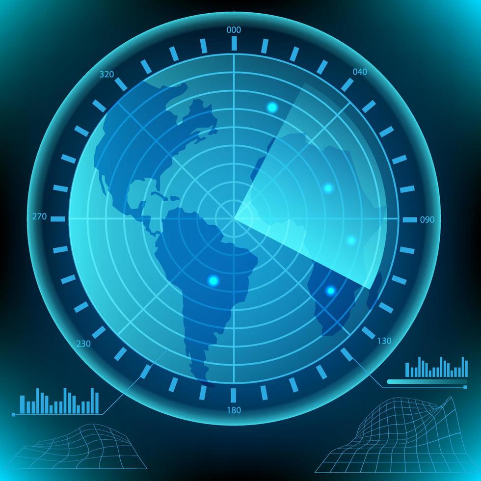 RADAR circular AI HUD hologram vector concept for future technology element background business screen