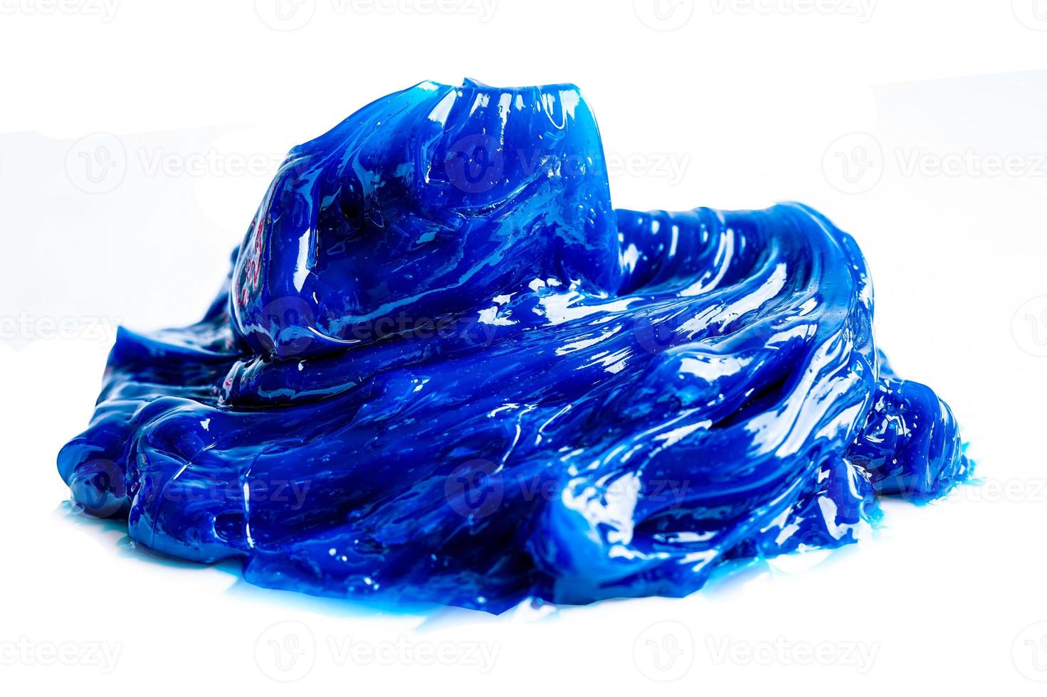 Grease isolated on white background with clipping path, Blue premium quality synthetic lithium complex. photo