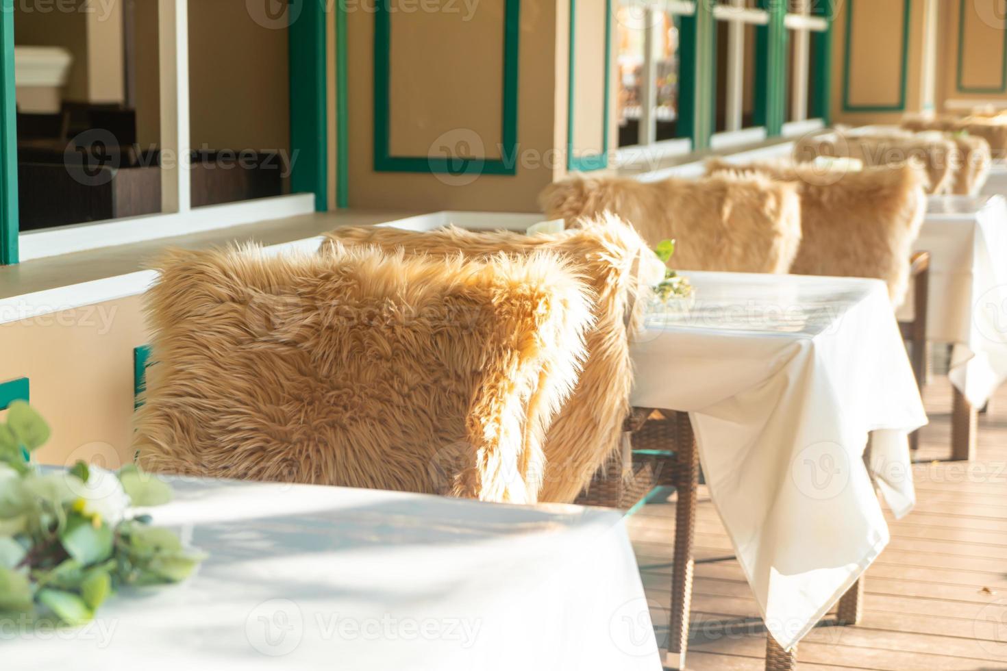 beautiful dinning chair on outdoor space photo