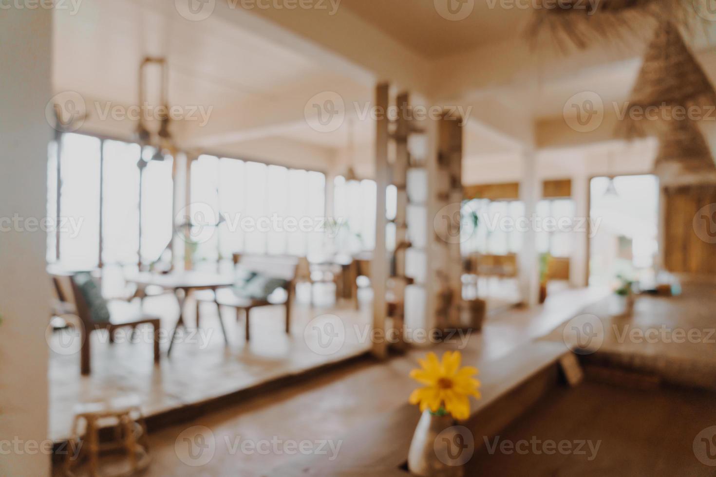 blur hotel lobby and restaurant for background photo