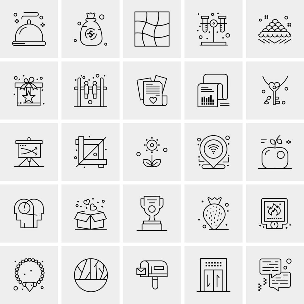 25 iconos de negocios universales vector ilustración de icono creativo para usar en proyectos relacionados con la web y dispositivos móviles