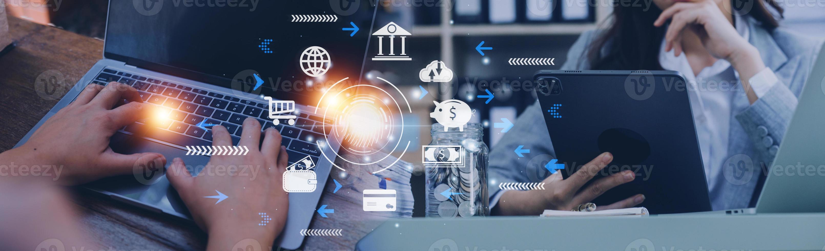 futuristic digital processing of biometric identification fingerprint scanner for access personal financial data. surveillance and security scanning of digital programs cyber futuristic applications photo