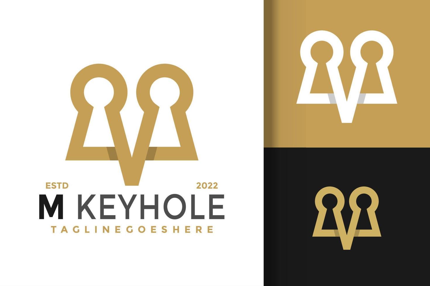 M Keyhole Logo Design Vector Illustration Template