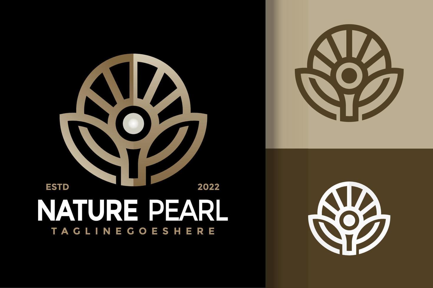 Plantilla de ilustración de vector de diseño de logotipo de joyería de perlas naturales