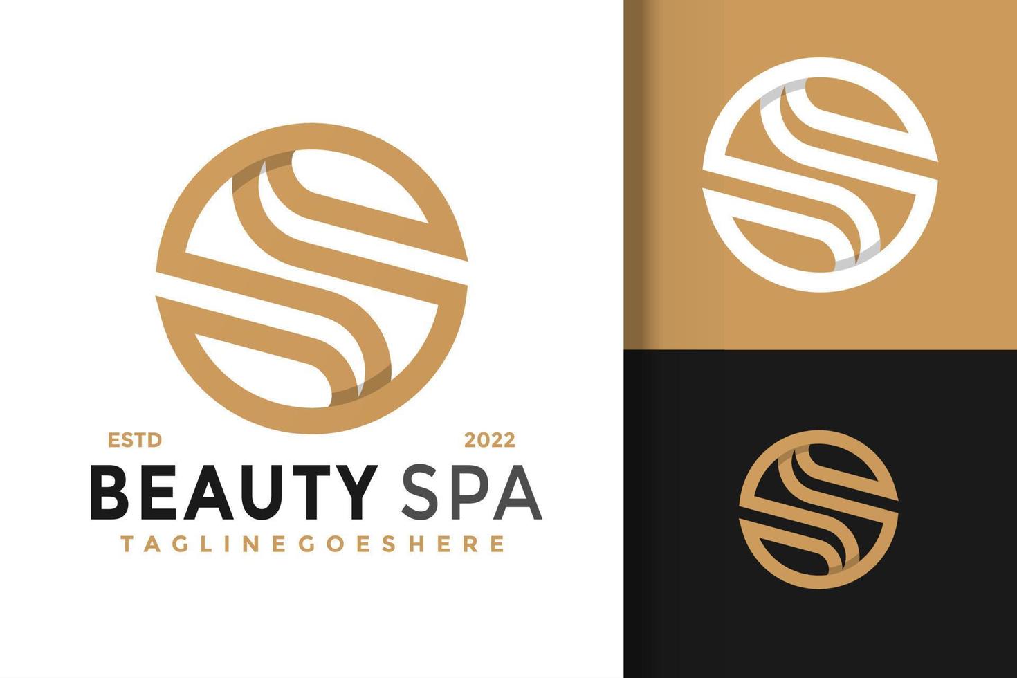 plantilla de ilustración de vector de diseño de logotipo de spa de belleza de letra s de lujo