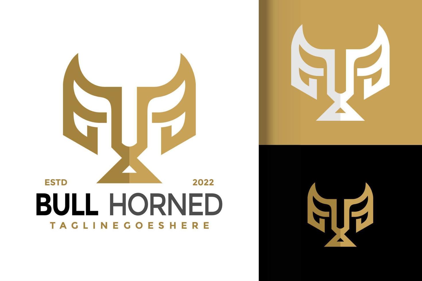 Letter T Bull Horn Logo Design Vector Illustration Template