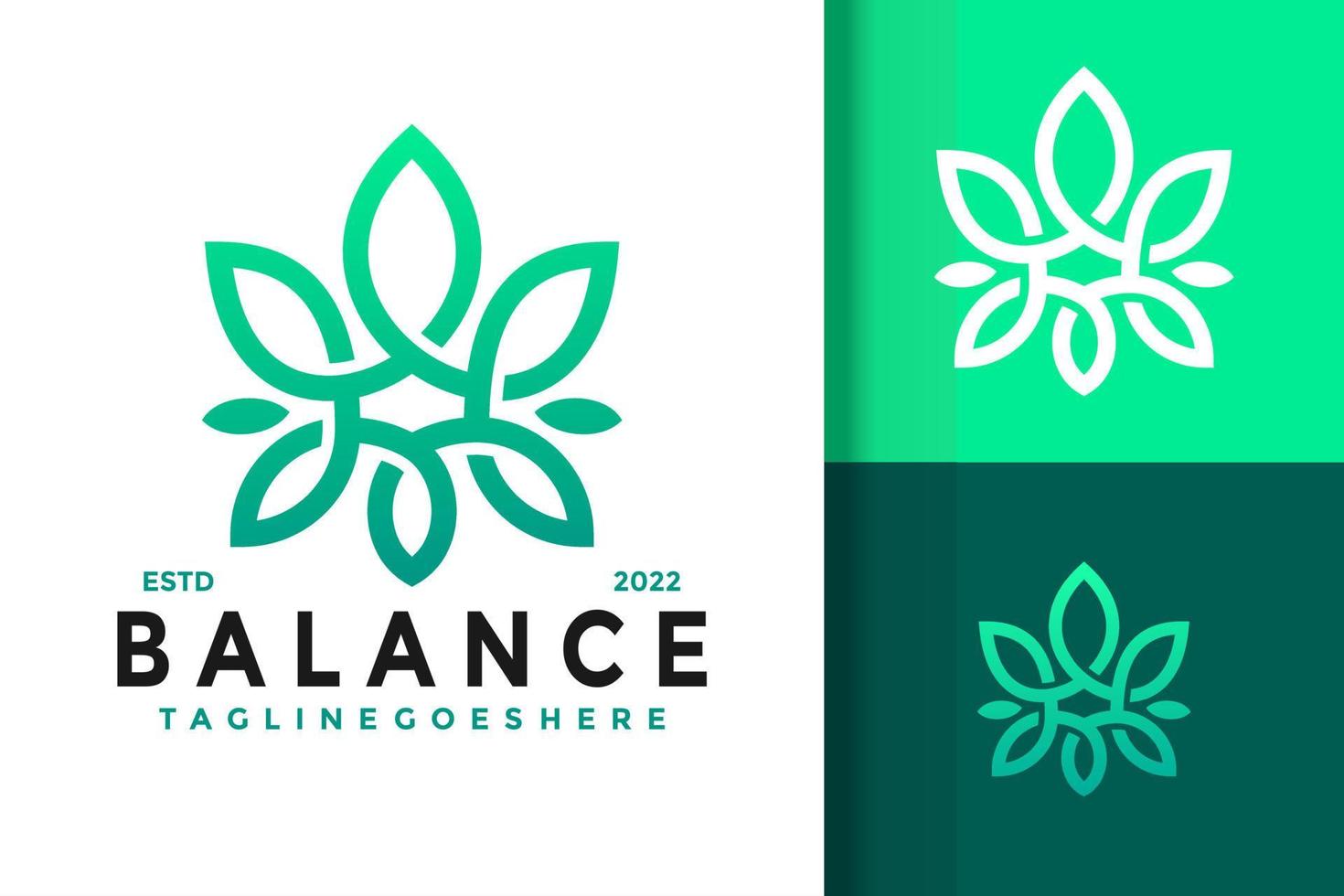 CBD Balance Logo Design Vector Illustration Template