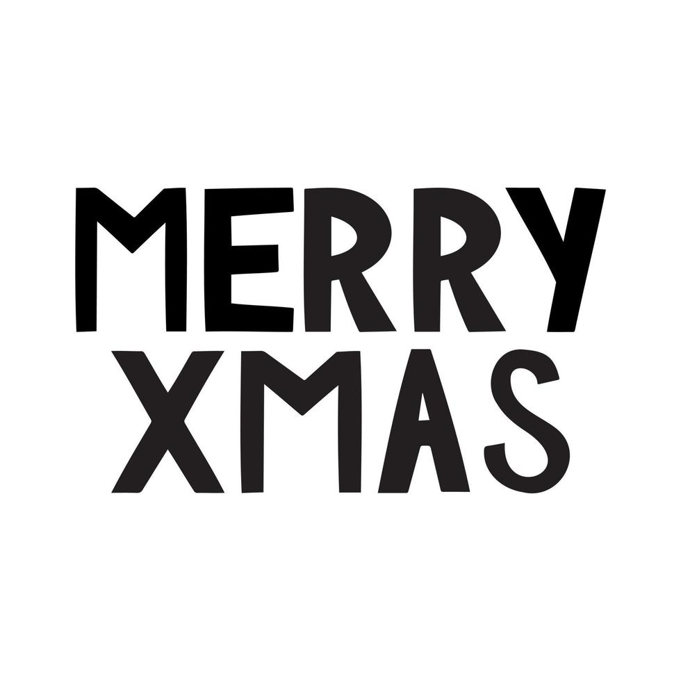 Cute lettering of New Year and Xmas. Hand drawn vector illustration. Winter elements for greeting cards, posters, stickers and seasonal design.