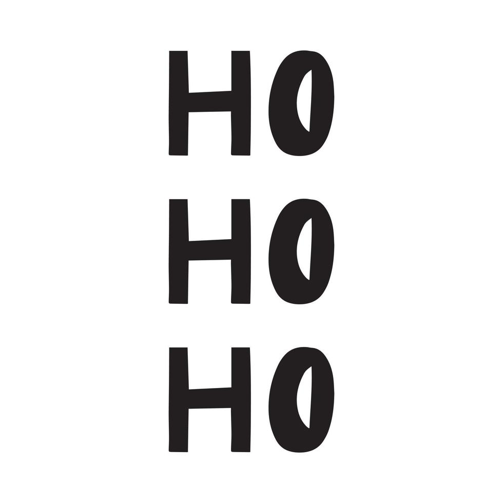Cute lettering of New Year and Xmas. HO HO HO. Hand drawn vector illustration. Winter elements for greeting cards, posters, stickers and seasonal design.