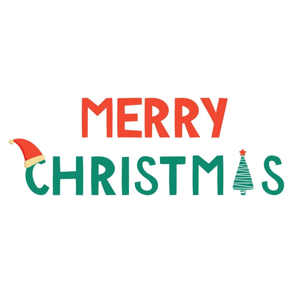 Cute lettering of New Year and Xmas. Hand drawn vector illustration. Winter elements for greeting cards, posters, stickers and seasonal design.