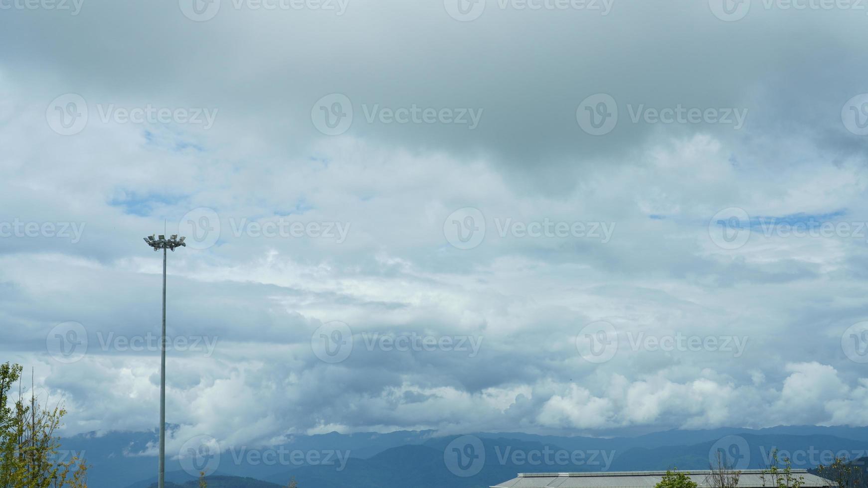 The blue sky view with the white clouds in summer photo