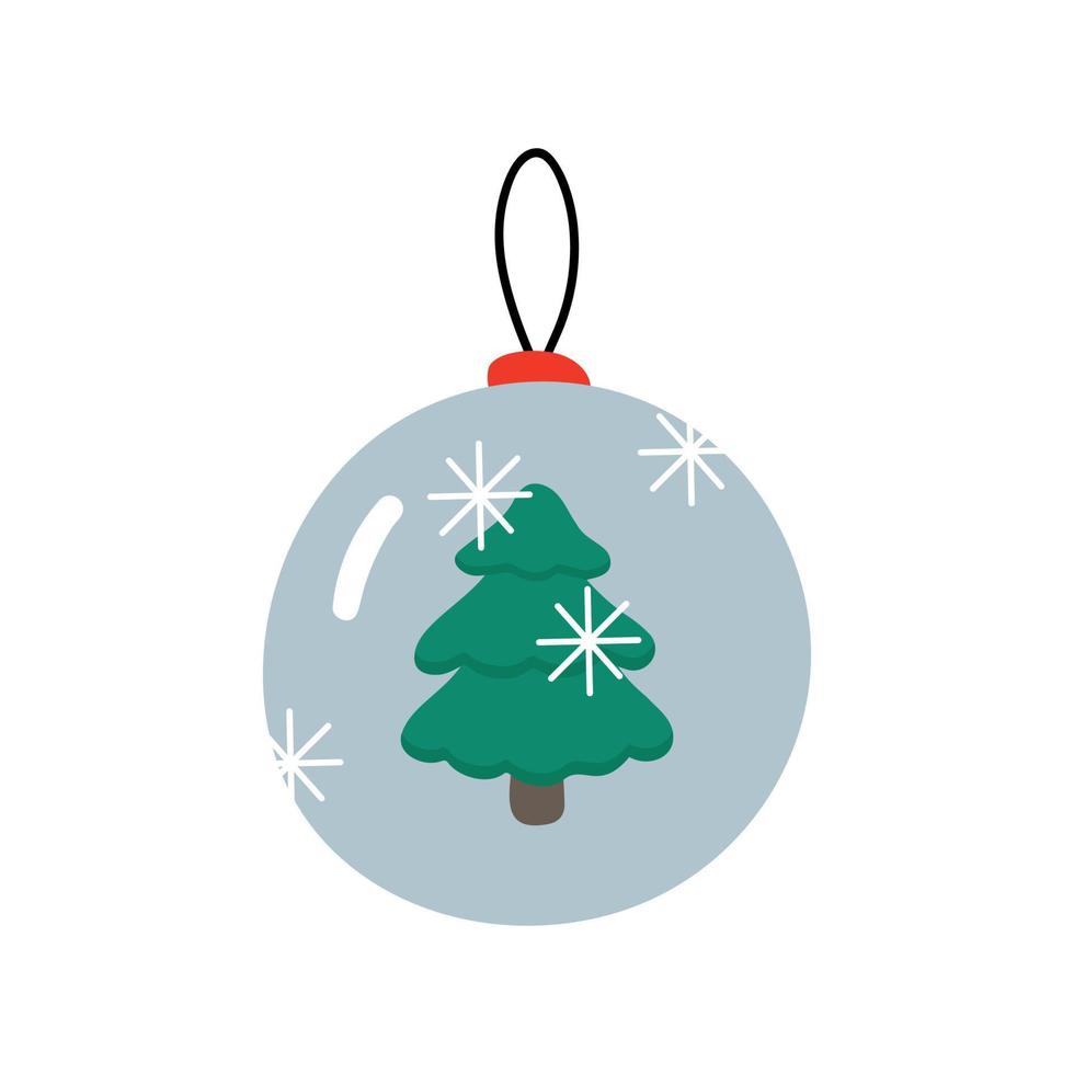 Tree Christmas ball on a white background. Vector illustration.
