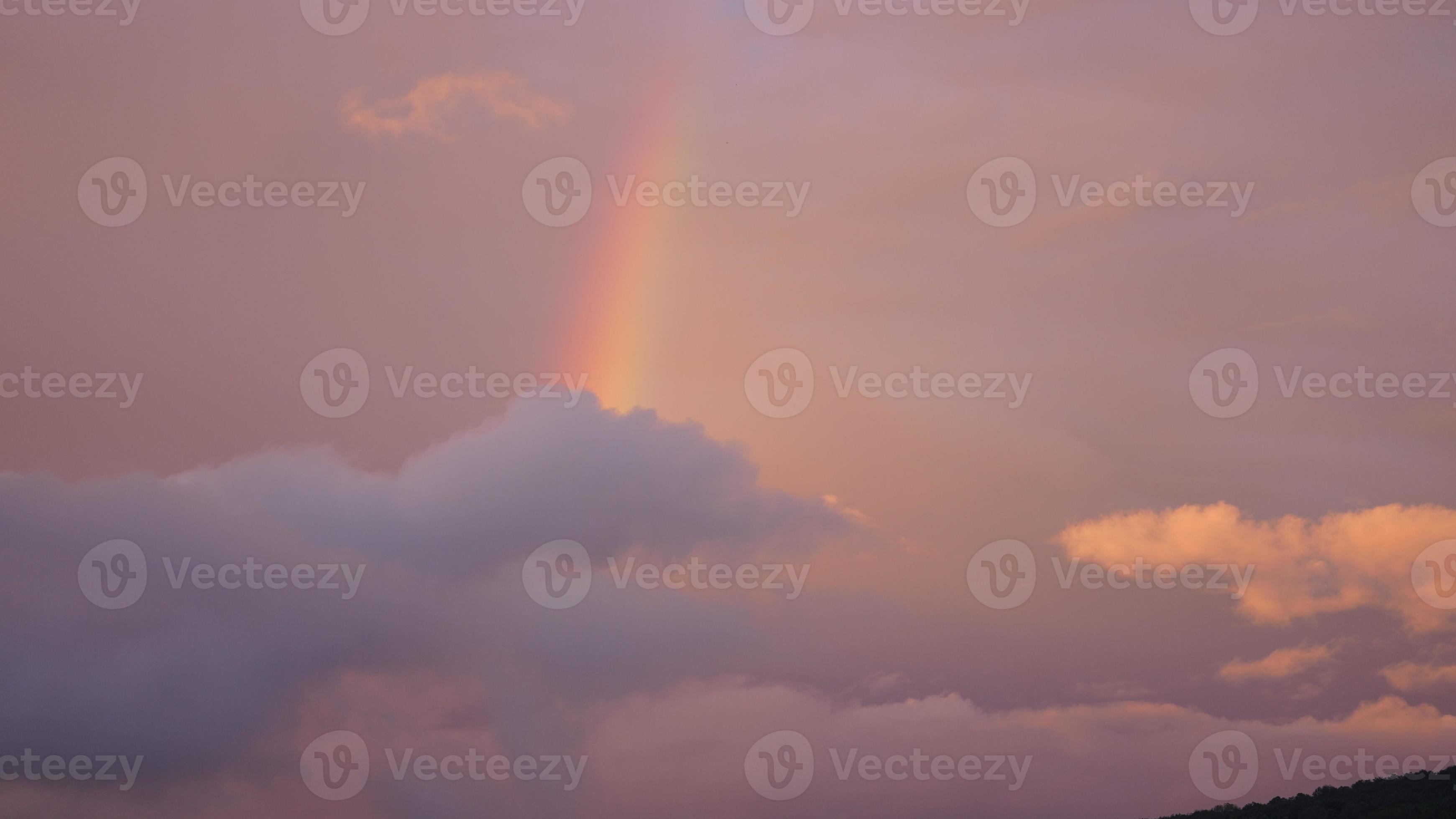 The colorful rainbow rising up in the sky after the summer rainning 15189176 Stock Photo at Vecteezy