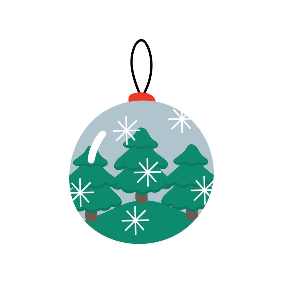 Trees Christmas ball on a white background. Vector illustration.