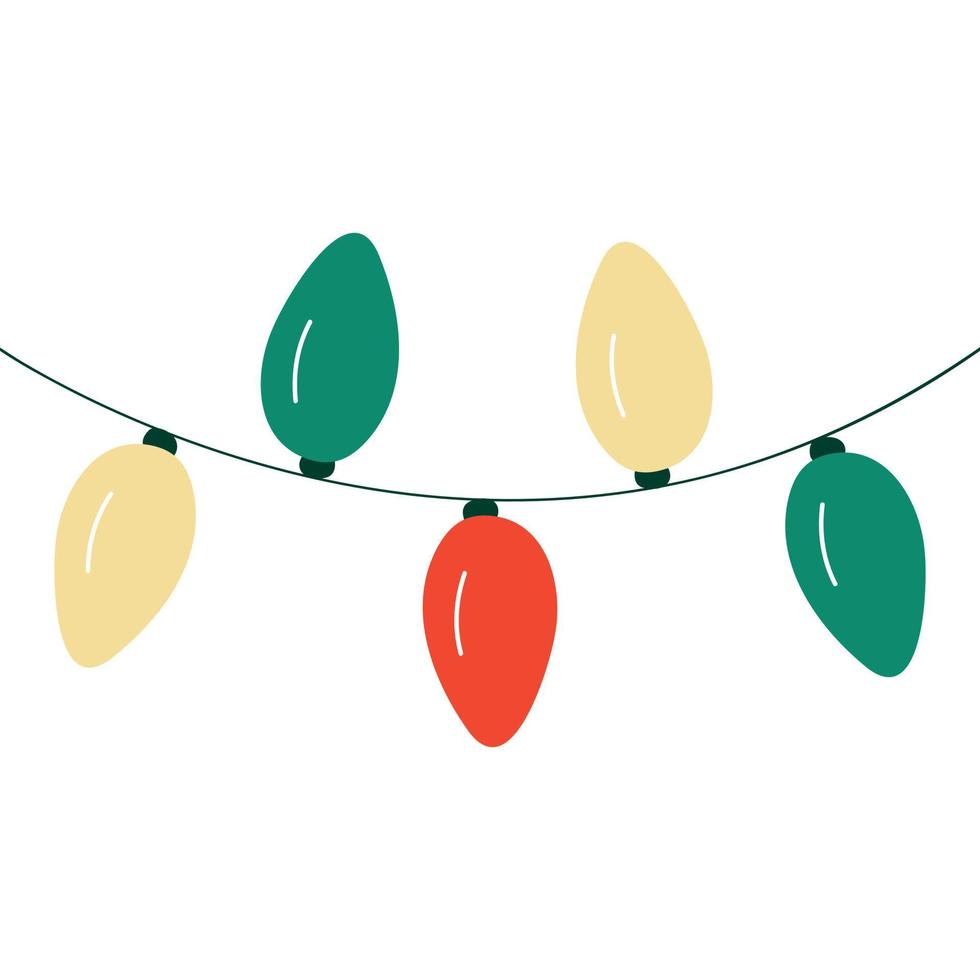 Christmas decorations ribbon light garlands. Holiday decor. vector