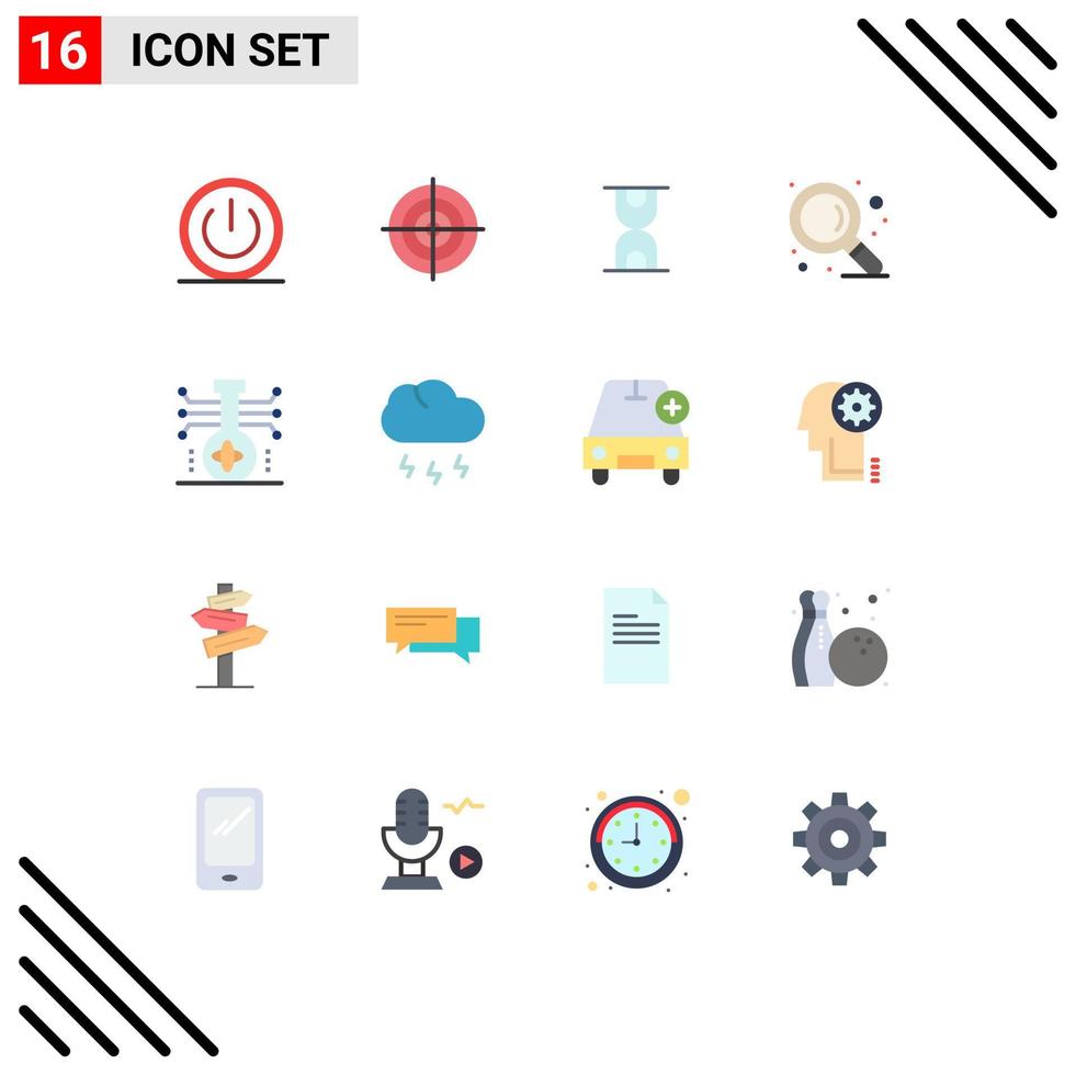 Set of 16 Modern UI Icons Symbols Signs for knowledge zoom circle search loading Editable Pack of Creative Vector Design Elements