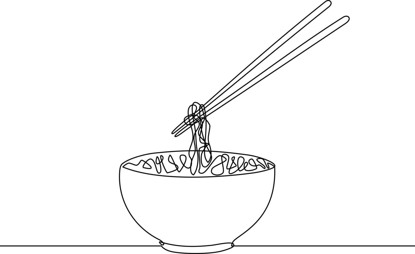 Asian noodle soup in a bowl vector