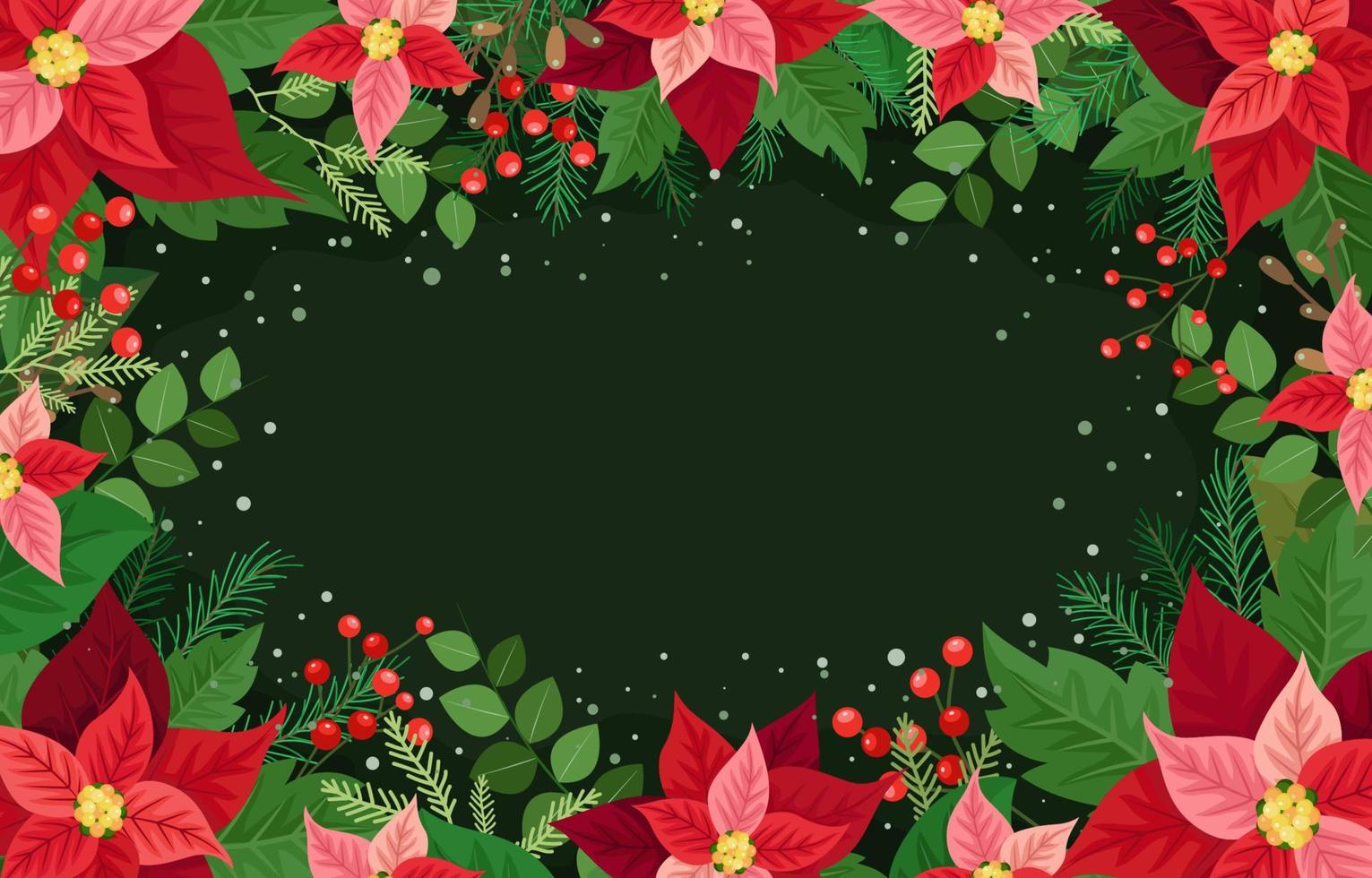 Beautiful Poinsettias Background vector