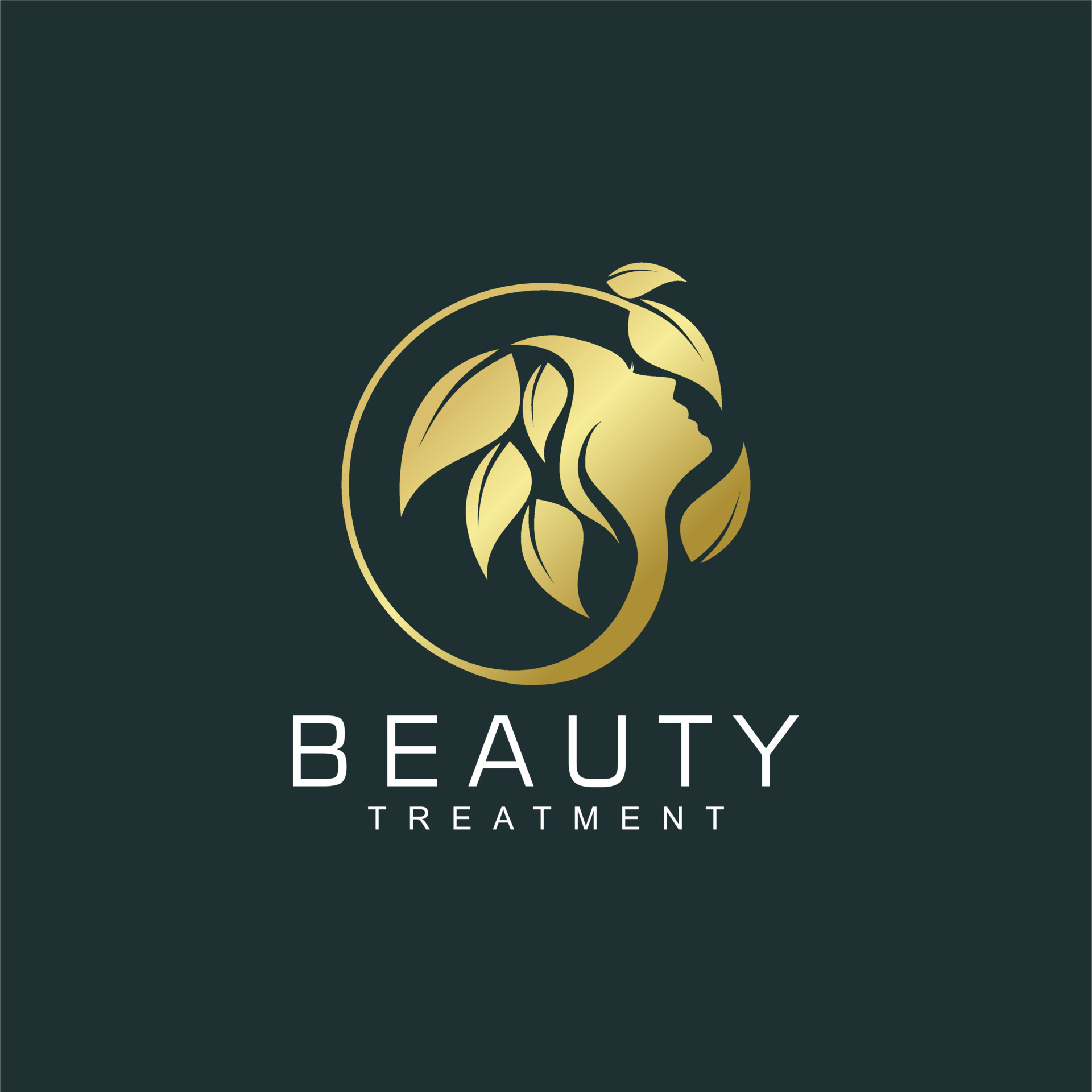 Golden Beauty And Leaf Logo Sign Vector Art, Icons, and Graphics for ...