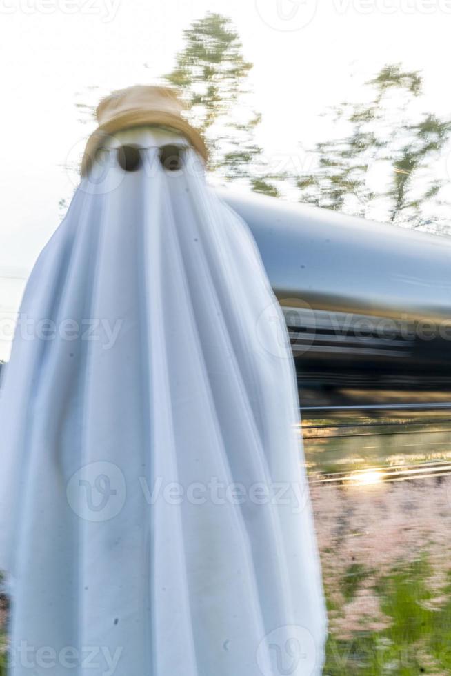 white funny ghost resting mexico latin america photo