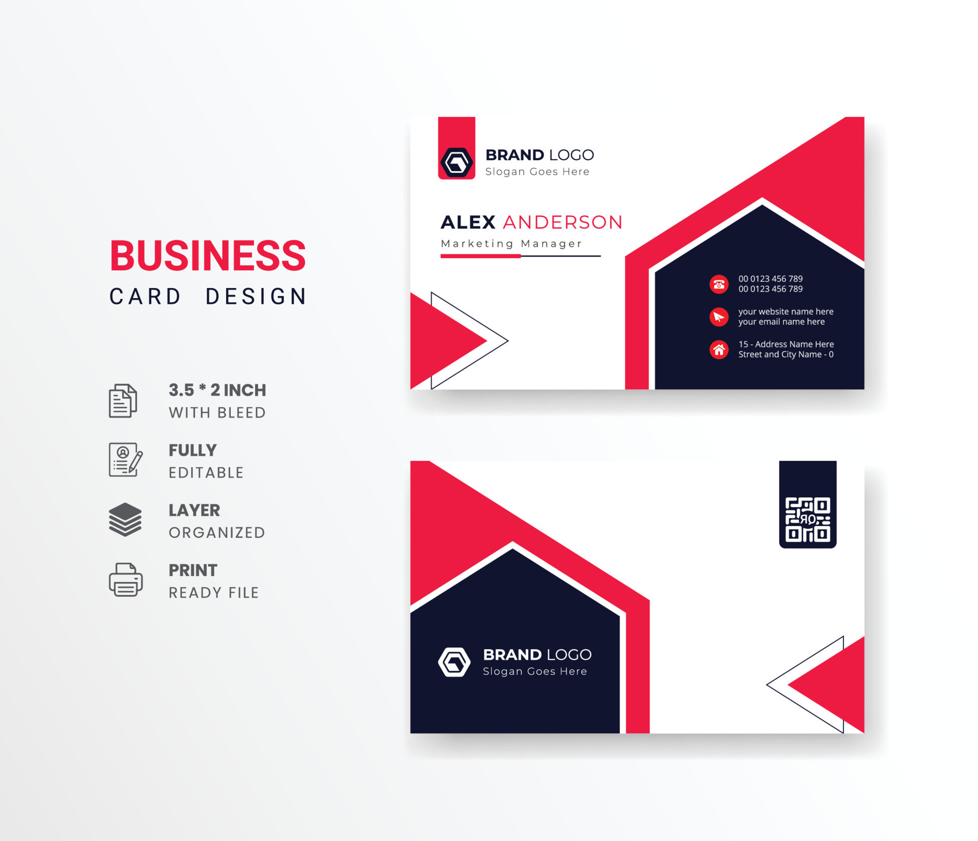 Business card with company logo abstract background visiting card for