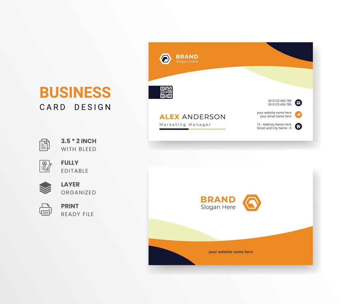 Business card with company logo abstract background visiting card for corporate and personal use vector