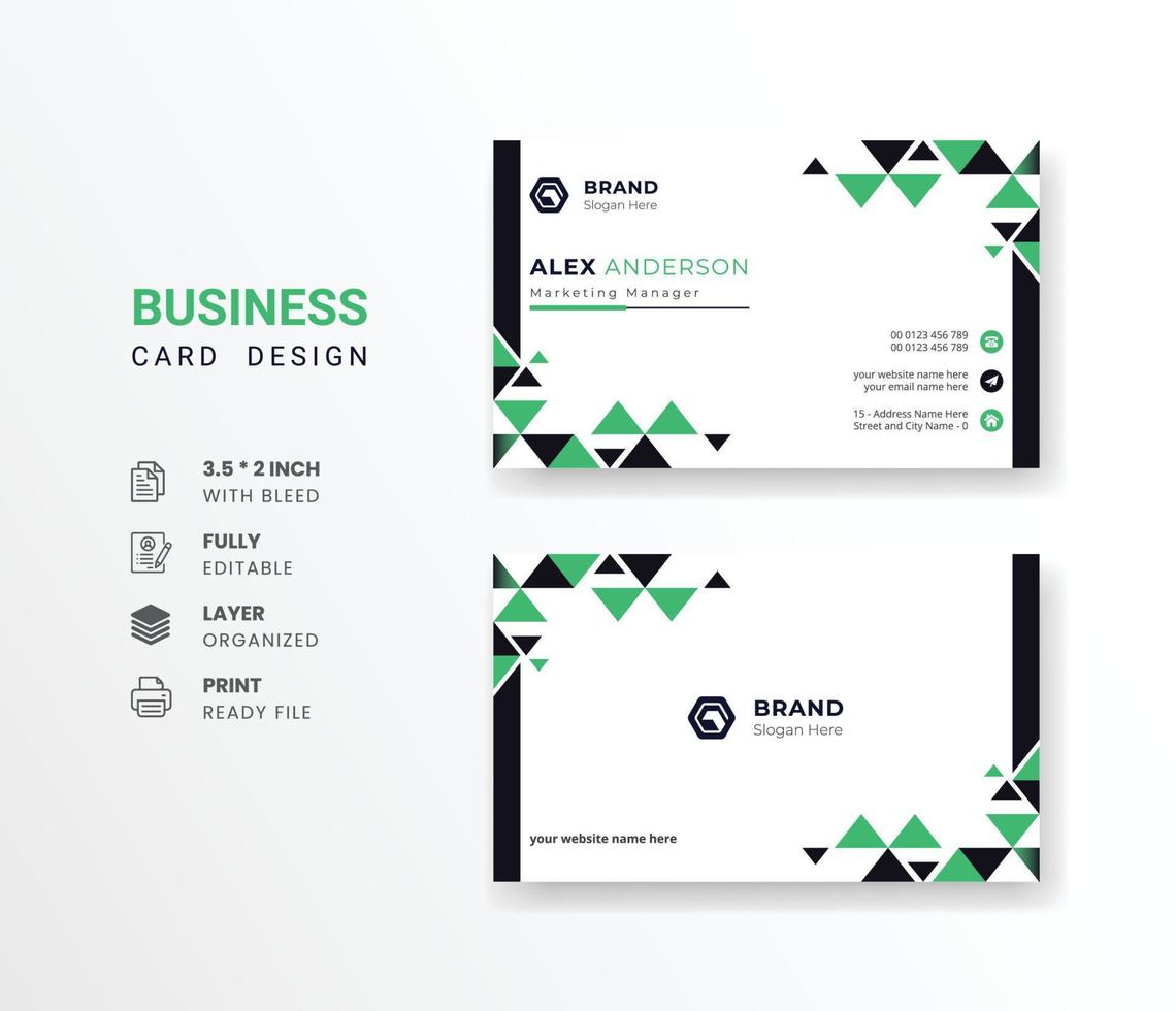 tarjeta de visita con el logotipo de la empresa tarjeta de visita de fondo abstracto para uso personal y corporativo vector