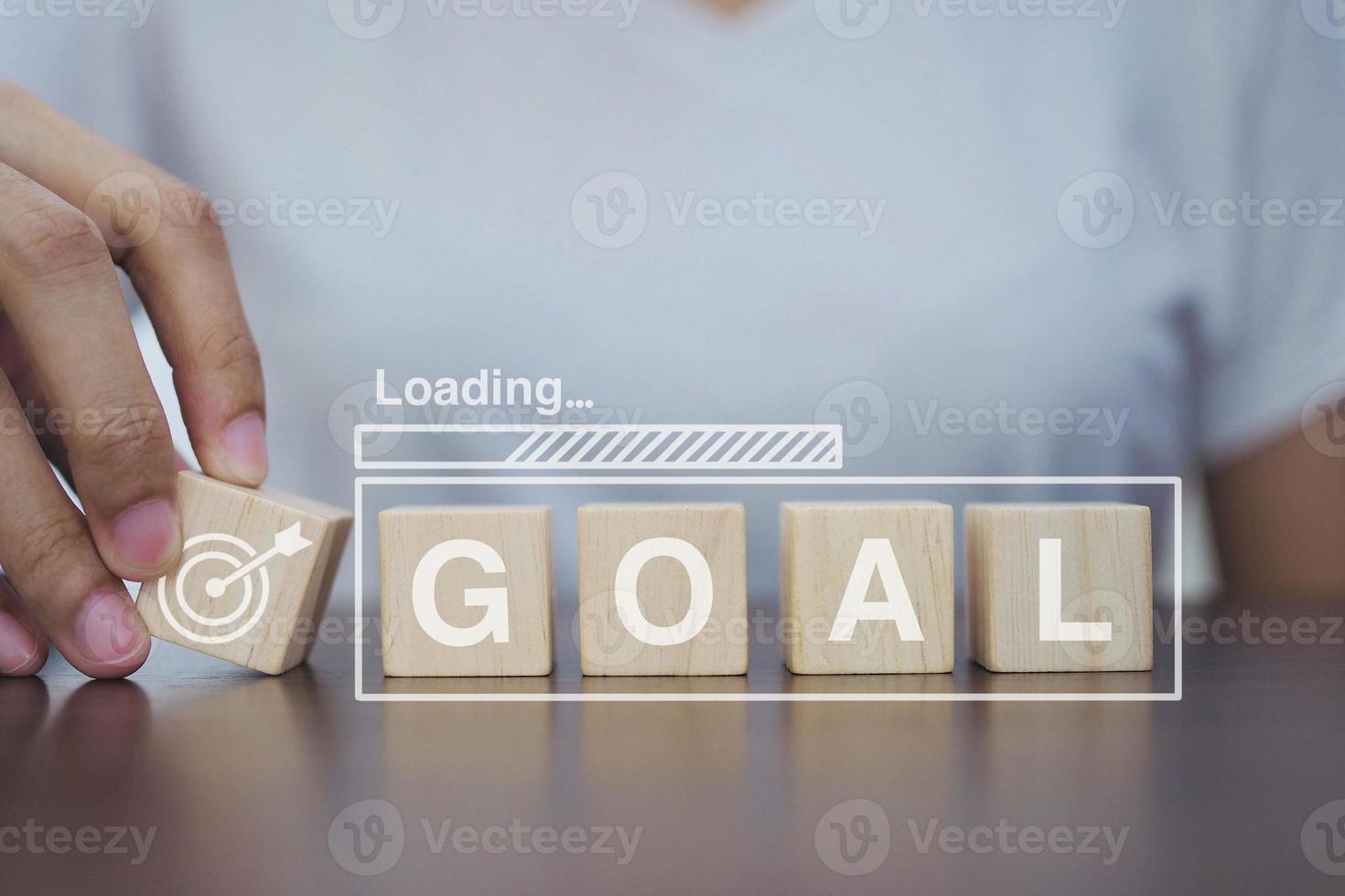 The concept of success process is loading. achieve goals success progress. photo