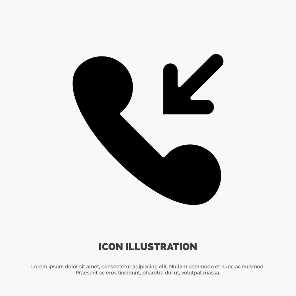 Answer Call Incoming solid Glyph Icon vector