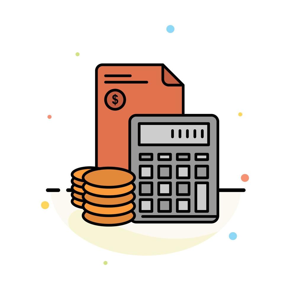 Investment Accumulation Business Debt Savings Calculator Coins Abstract Flat Color Icon Template vector