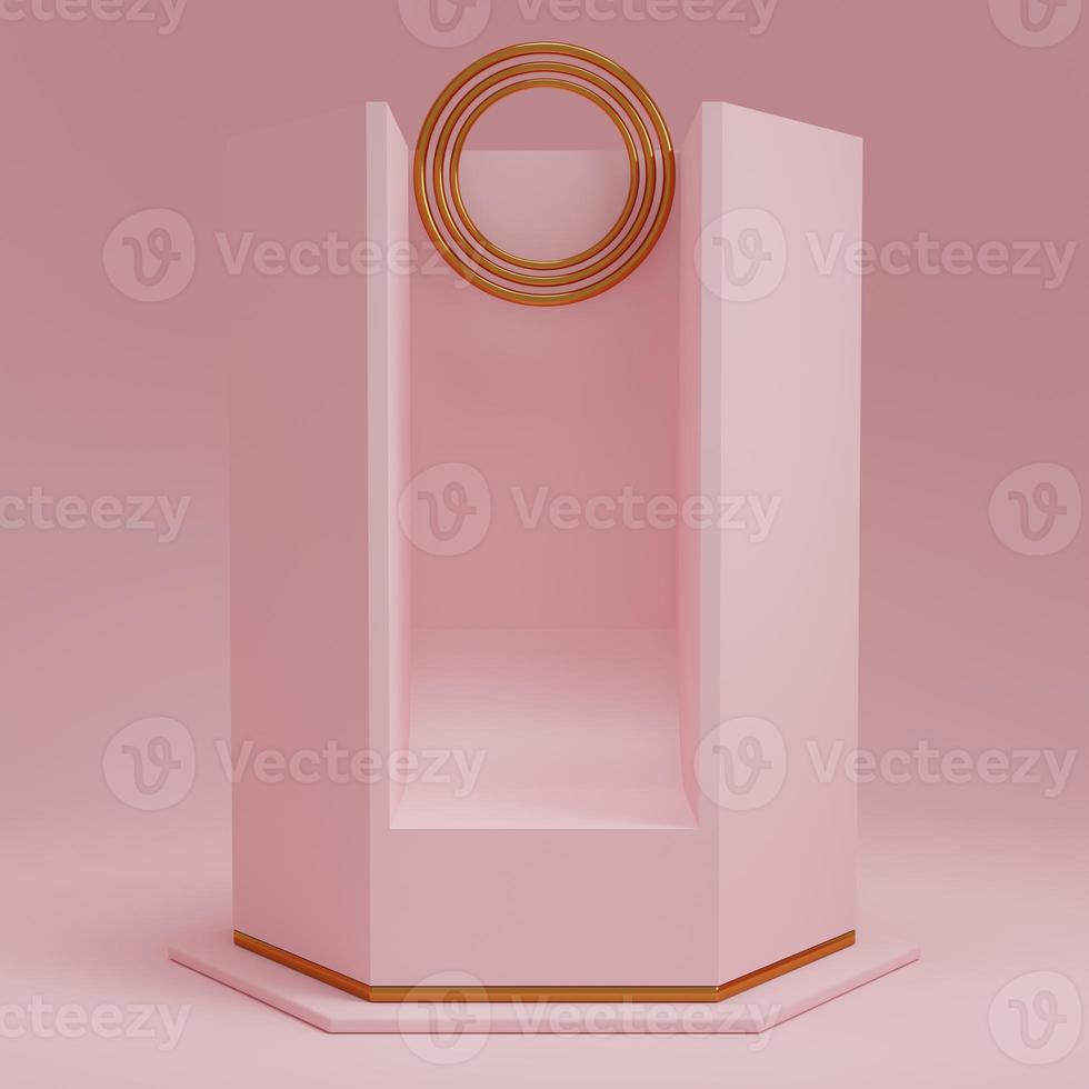 3d rendering display product abstract minimal scene with geometric podium platform. stand for cosmetic products. Stage showcase on pedestal 3d studio. photo