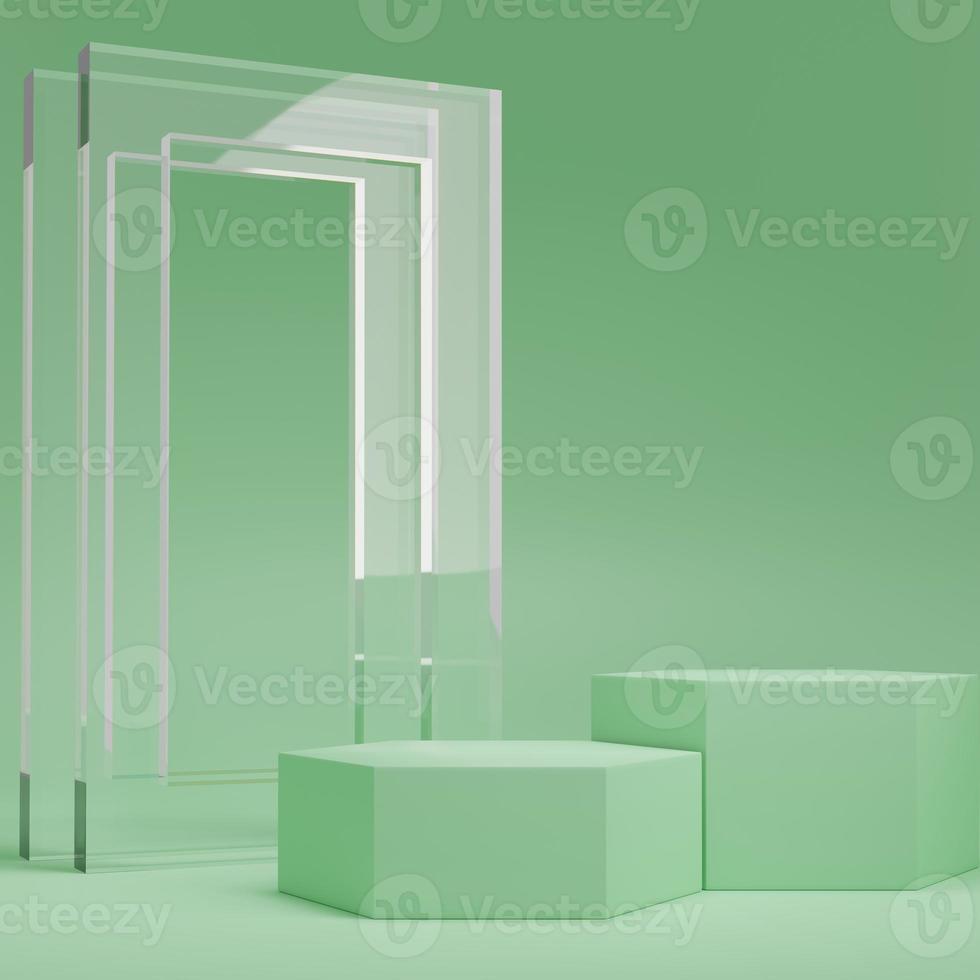 3d rendering display product abstract minimal scene with geometric podium platform. stand for cosmetic products. Stage showcase on pedestal 3d studio. photo