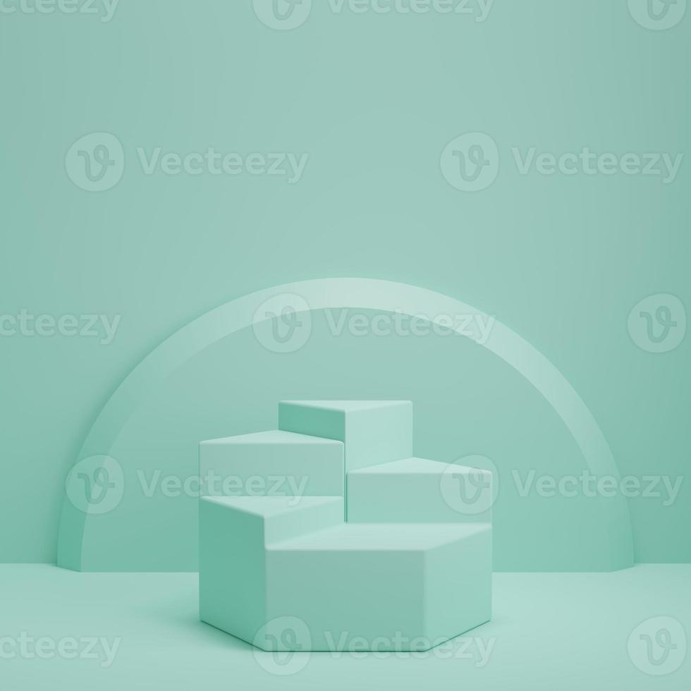 3d rendering display product abstract minimal scene with geometric podium platform. stand for cosmetic products. Stage showcase on pedestal 3d studio. photo