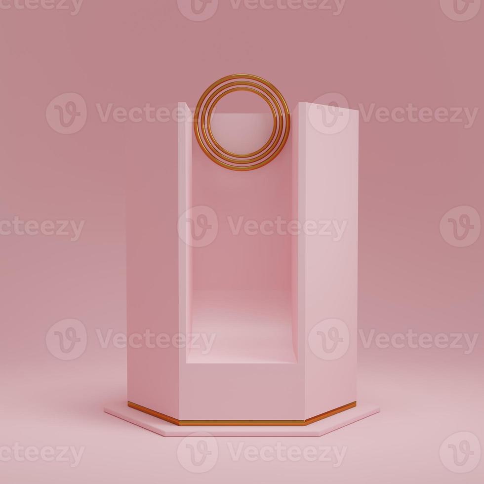 3d rendering display product abstract minimal scene with geometric podium platform. stand for cosmetic products. Stage showcase on pedestal 3d studio. photo
