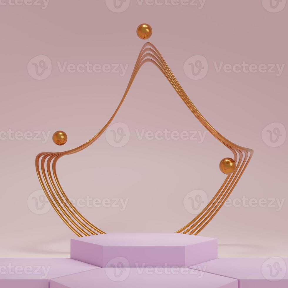 3d rendering display product abstract minimal scene with geometric podium platform. stand for cosmetic products. Stage showcase on pedestal 3d studio. photo