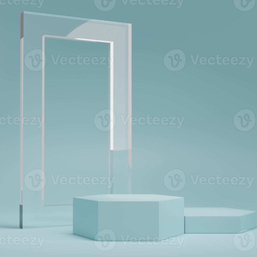 3d rendering display product abstract minimal scene with geometric podium platform. stand for cosmetic products. Stage showcase on pedestal 3d studio. photo