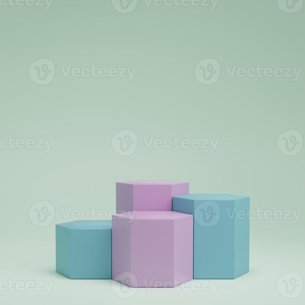 3d rendering display product abstract minimal scene with geometric podium platform. stand for cosmetic products. Stage showcase on pedestal 3d studio. photo