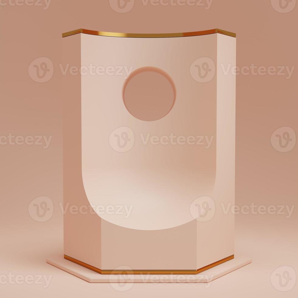 3d rendering display product abstract minimal scene with geometric podium platform. stand for cosmetic products. Stage showcase on pedestal 3d studio. photo