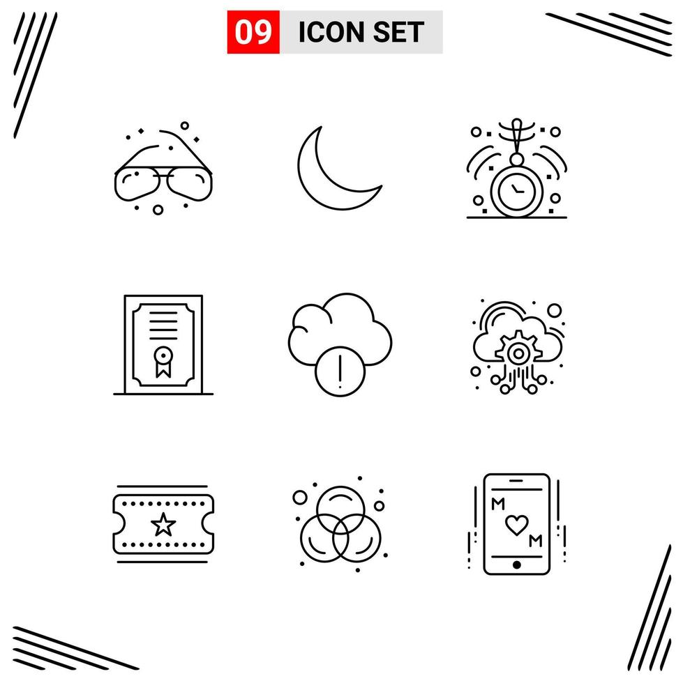 9 Icons Line Style Grid Based Creative Outline Symbols for Website Design Simple Line Icon Signs Isolated on White Background 9 Icon Set vector