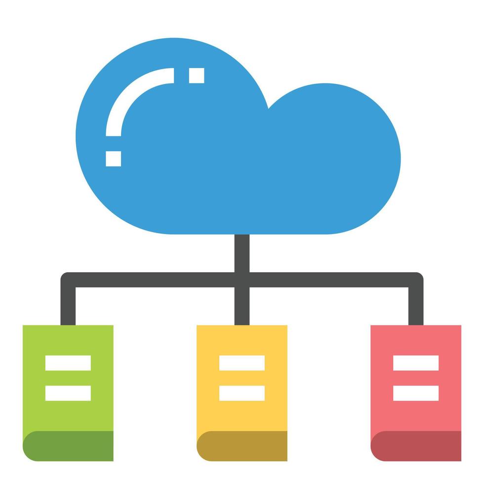 CLOUD LIBRARY ICON SYMBOL VECTOR